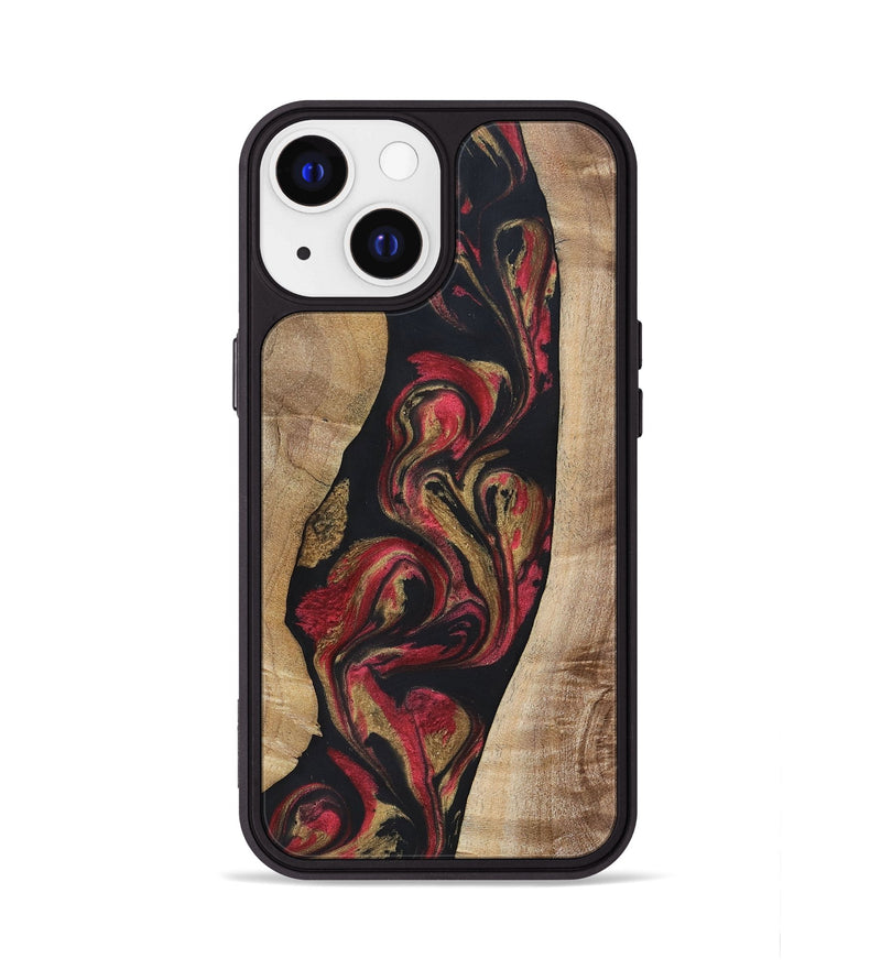iPhone 13 Wood+Resin Phone Case - Arthur (Red, 692942)