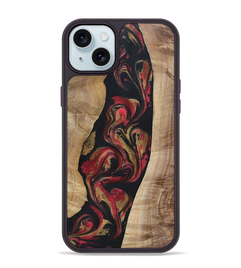 iPhone 15 Plus Wood+Resin Phone Case - Arthur (Red, 692942)