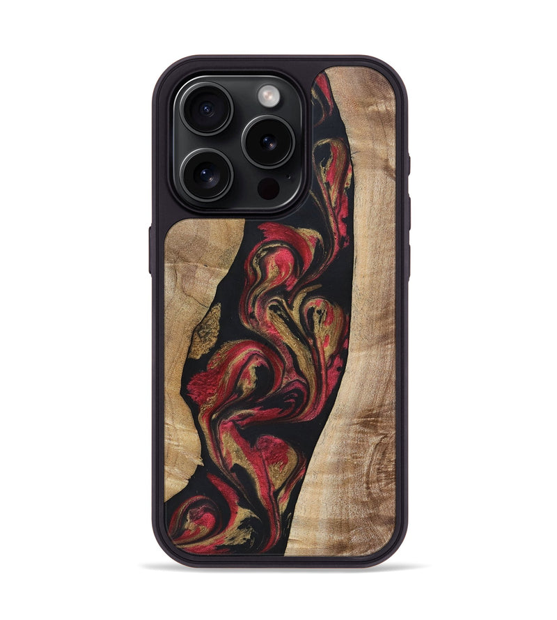 iPhone 15 Pro Wood+Resin Phone Case - Arthur (Red, 692942)