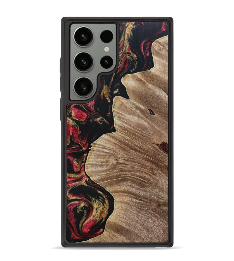 Galaxy S23 Ultra Wood+Resin Phone Case - Audrina (Red, 692944)