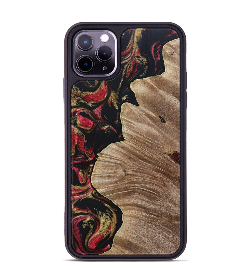 iPhone 11 Pro Max Wood+Resin Phone Case - Audrina (Red, 692944)