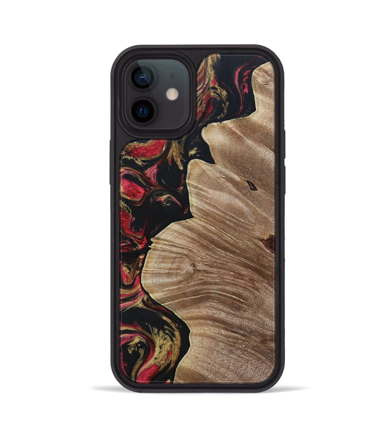 iPhone 12 Wood+Resin Phone Case - Audrina (Red, 692944)