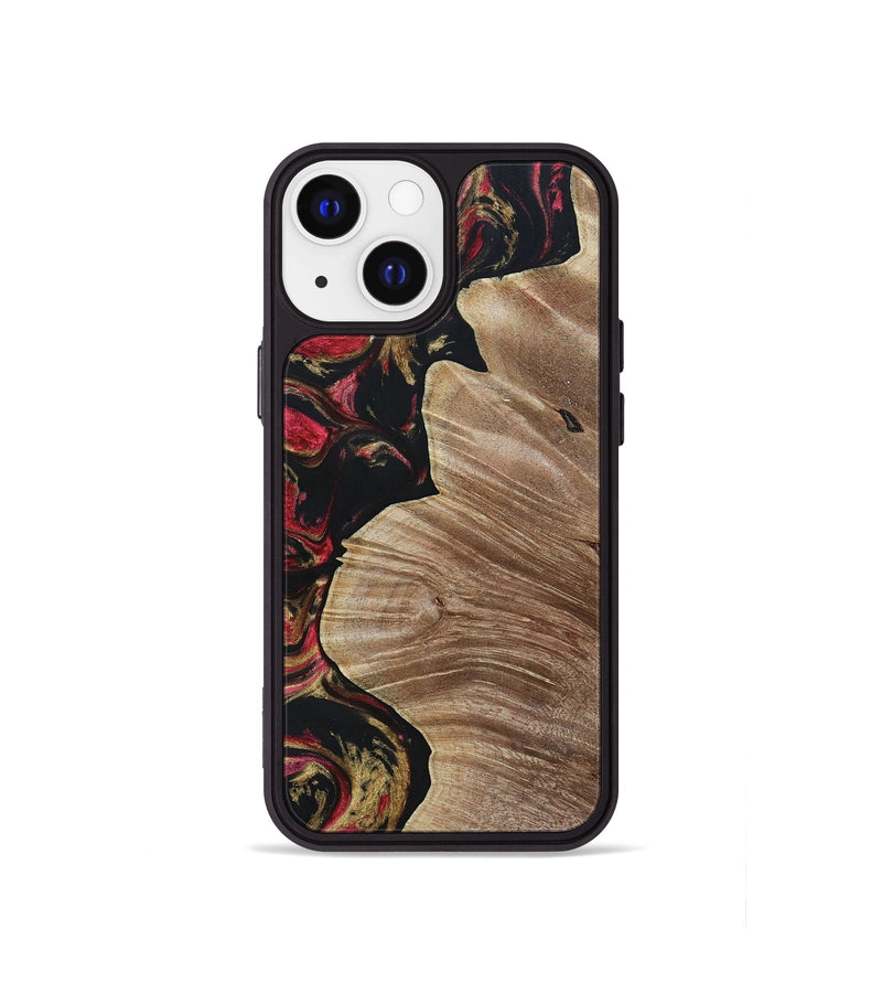 iPhone 13 mini Wood+Resin Phone Case - Audrina (Red, 692944)