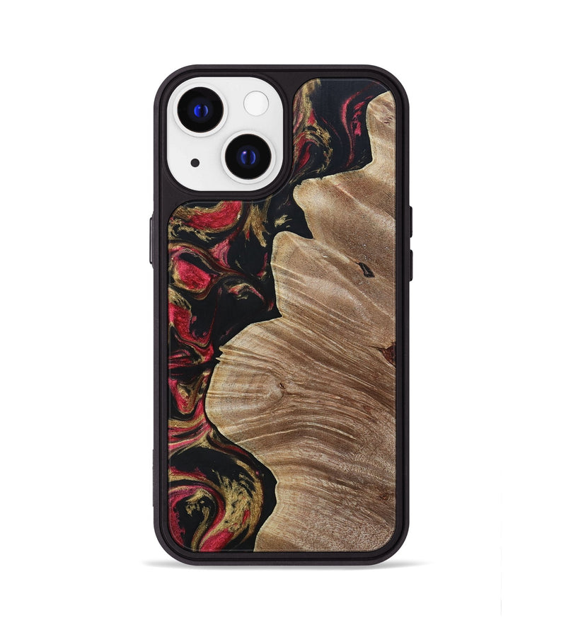 iPhone 13 Wood+Resin Phone Case - Audrina (Red, 692944)