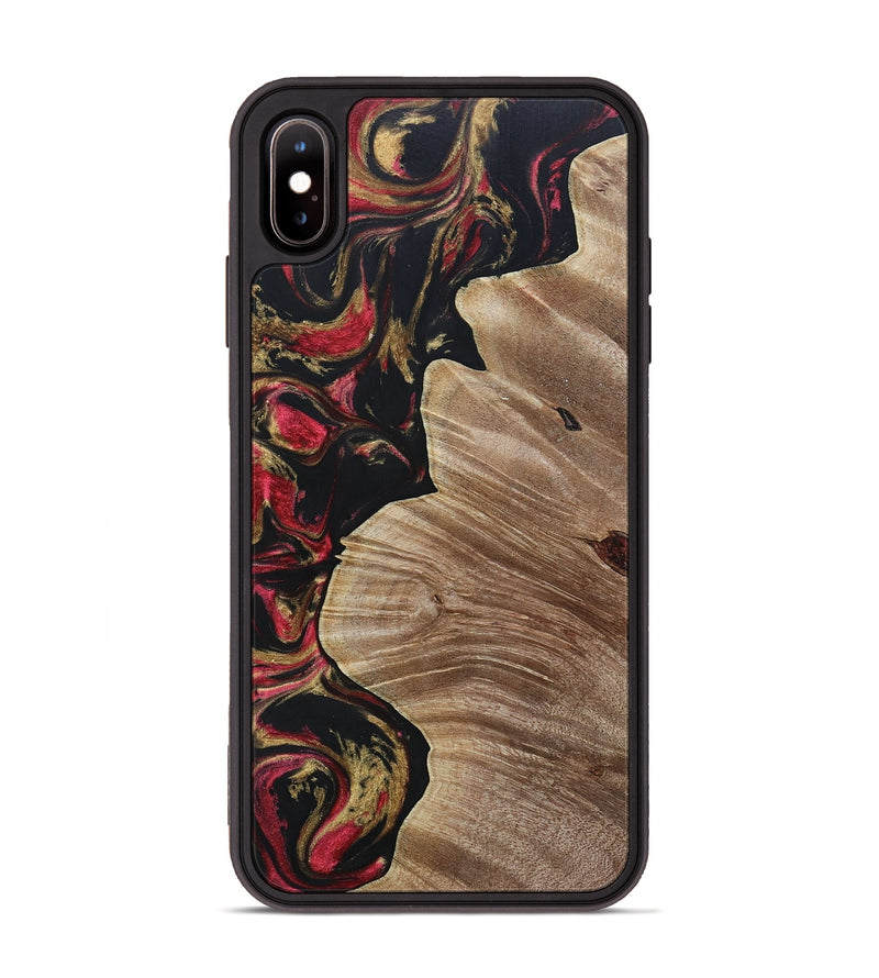 iPhone Xs Max Wood+Resin Phone Case - Audrina (Red, 692944)