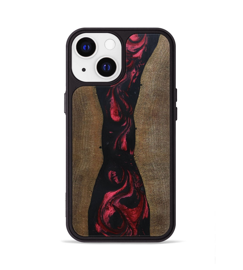 iPhone 13 Wood+Resin Phone Case - Clifton (Red, 692949)
