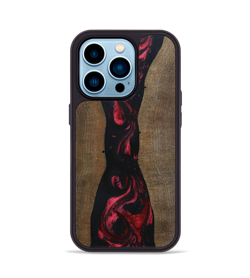 iPhone 14 Pro Wood+Resin Phone Case - Clifton (Red, 692949)