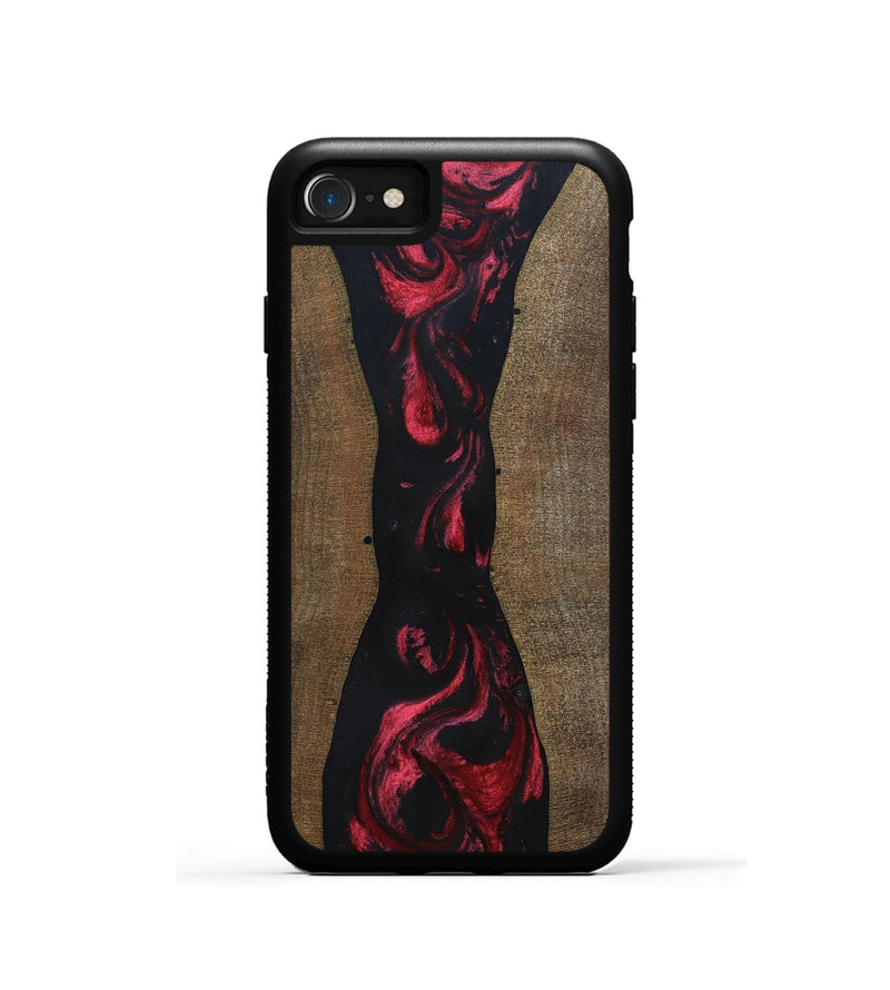 iPhone SE Wood+Resin Phone Case - Clifton (Red, 692949)