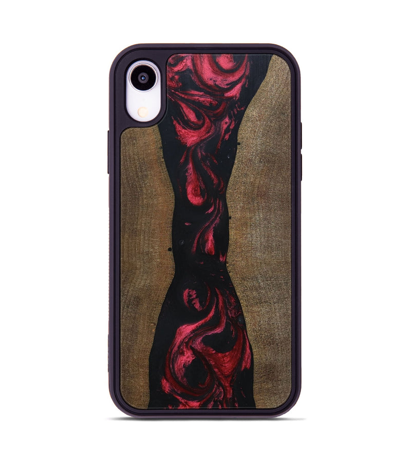 iPhone Xr Wood+Resin Phone Case - Clifton (Red, 692949)