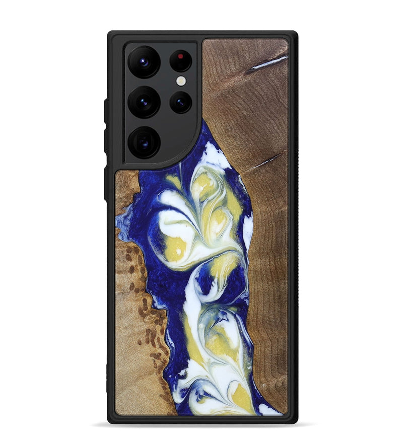 Galaxy S22 Ultra Wood+Resin Phone Case - Antonio (Blue, 692960)