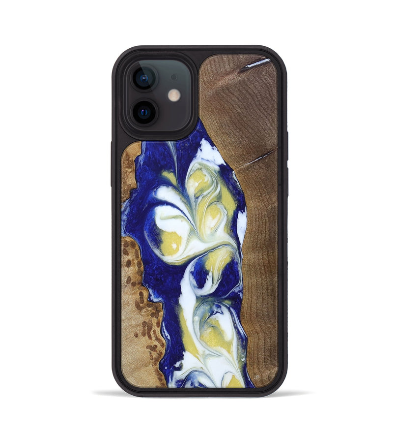 iPhone 12 Wood+Resin Phone Case - Antonio (Blue, 692960)