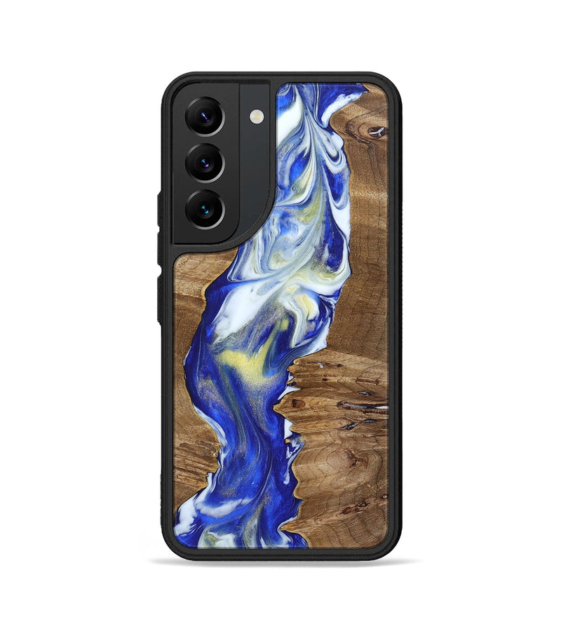 Galaxy S22 Wood+Resin Phone Case - Matias (Blue, 692961)