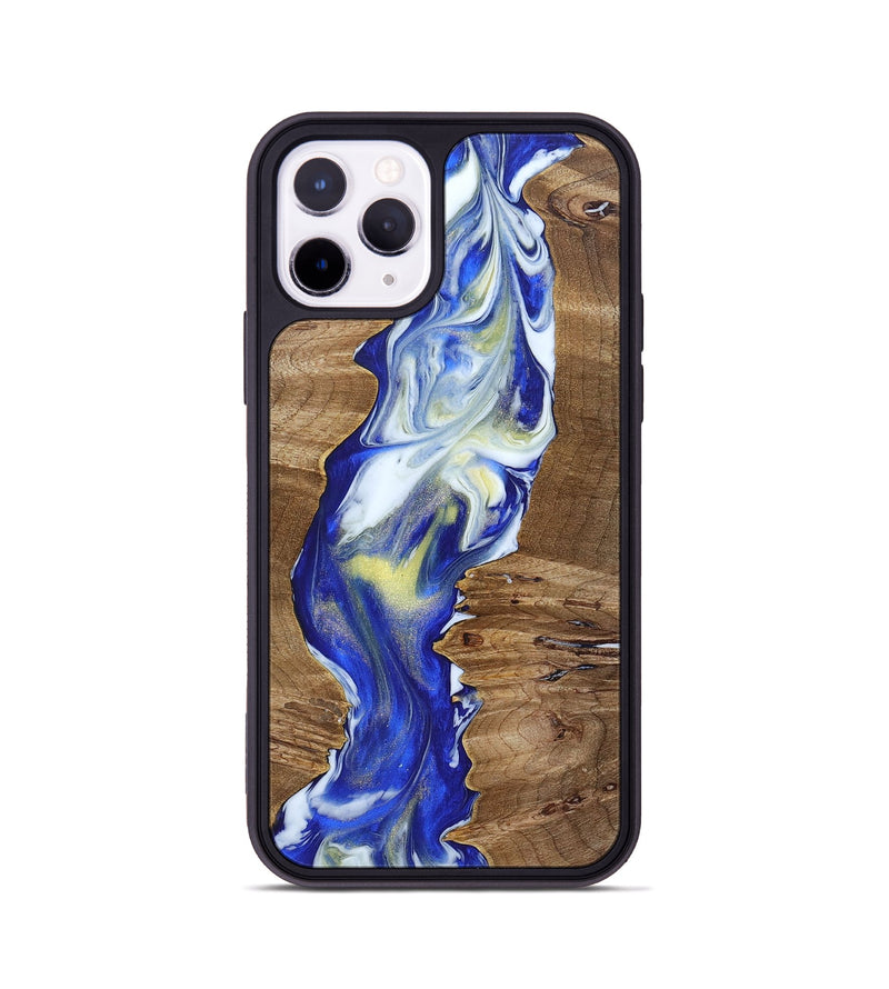 iPhone 11 Pro Wood+Resin Phone Case - Matias (Blue, 692961)