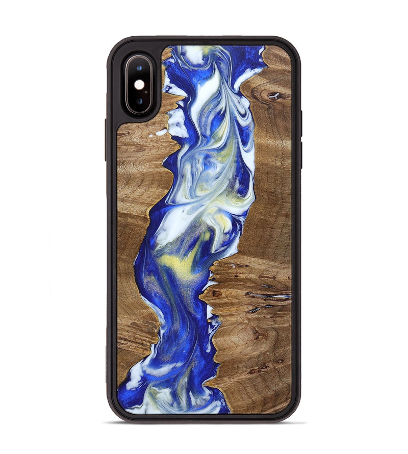 iPhone Xs Max Wood+Resin Phone Case - Matias (Blue, 692961)