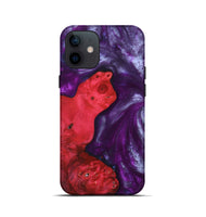 iPhone 12 mini Wood+Resin Live Edge Phone Case - Arlene (Purple, 692969)