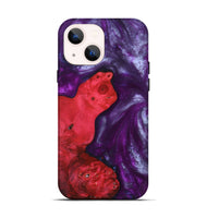 iPhone 14 Wood+Resin Live Edge Phone Case - Arlene (Purple, 692969)