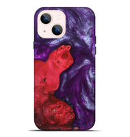 iPhone 14 Plus Wood+Resin Live Edge Phone Case - Arlene (Purple, 692969)