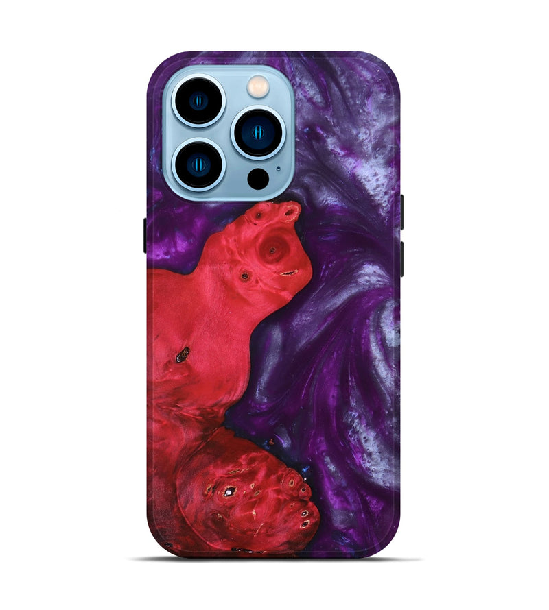 iPhone 14 Pro Wood+Resin Live Edge Phone Case - Arlene (Purple, 692969)