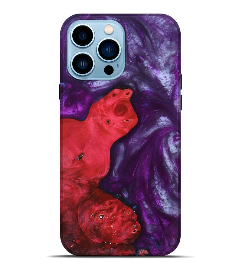 iPhone 14 Pro Max Wood+Resin Live Edge Phone Case - Arlene (Purple, 692969)