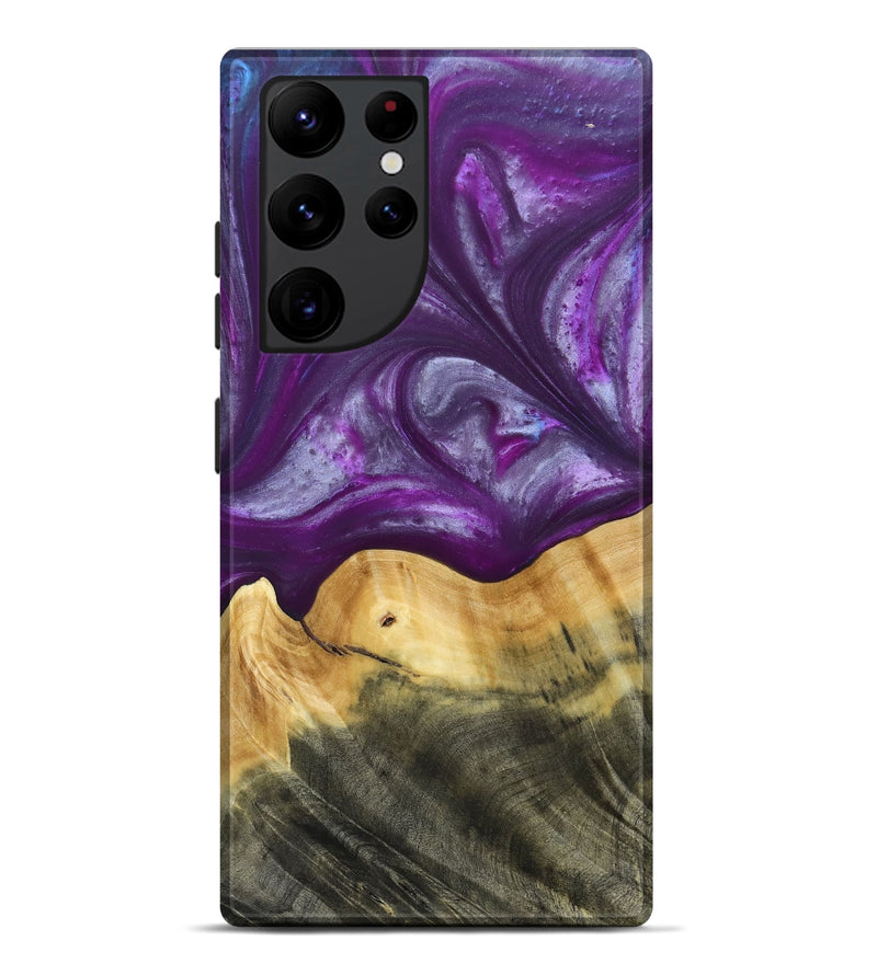 Galaxy S22 Ultra Wood+Resin Live Edge Phone Case - Cortney (Purple, 692970)