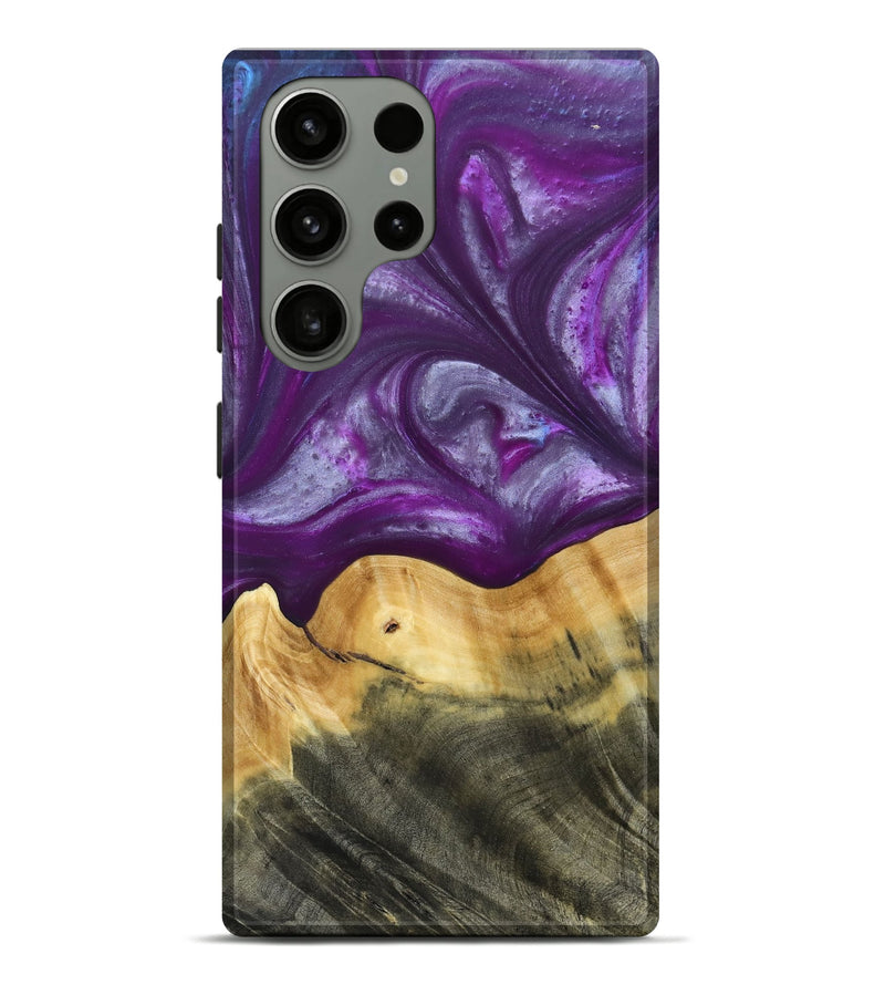 Galaxy S23 Ultra Wood+Resin Live Edge Phone Case - Cortney (Purple, 692970)