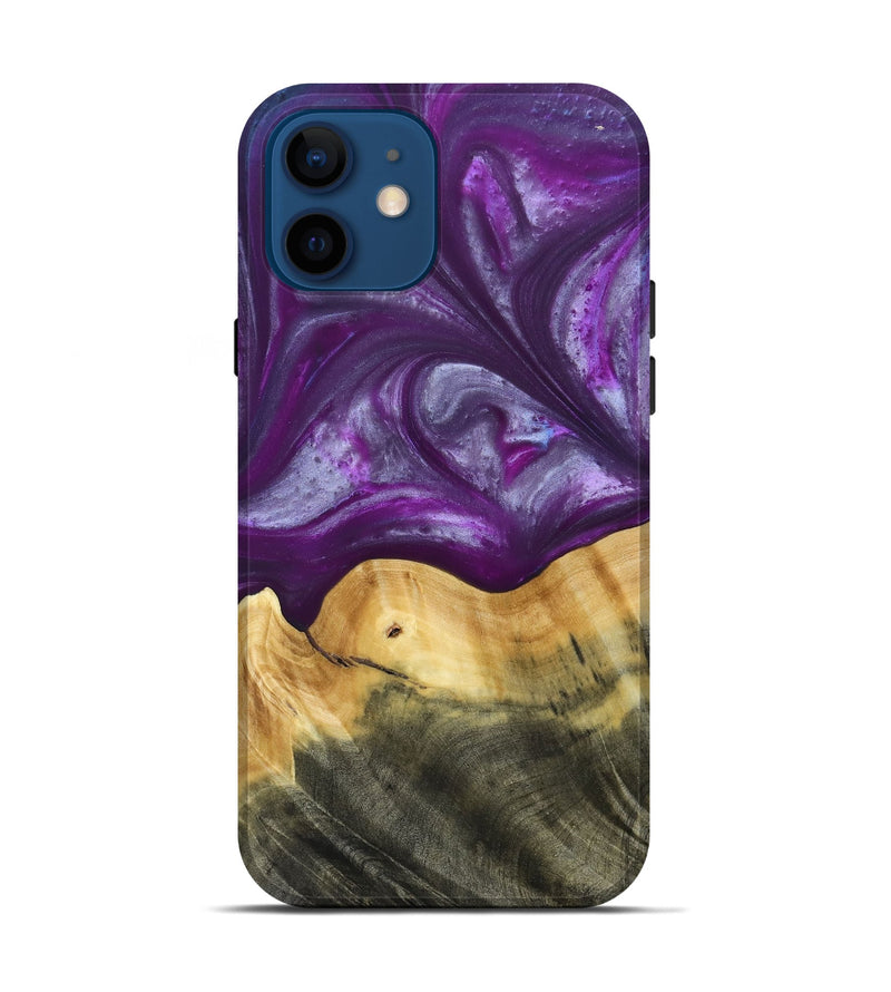 iPhone 12 Wood+Resin Live Edge Phone Case - Cortney (Purple, 692970)