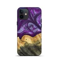 iPhone 12 mini Wood+Resin Live Edge Phone Case - Cortney (Purple, 692970)