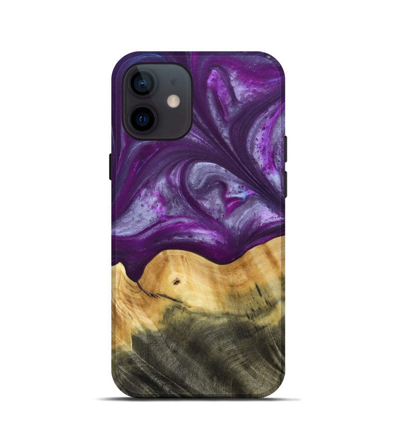 iPhone 12 mini Wood+Resin Live Edge Phone Case - Cortney (Purple, 692970)