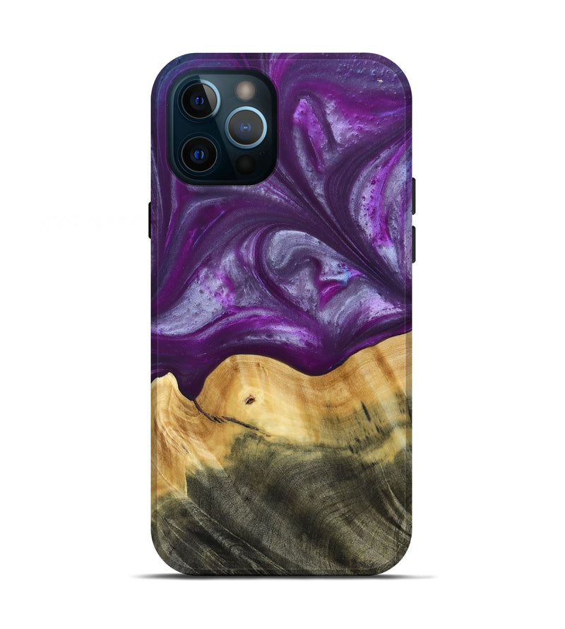 iPhone 12 Pro Wood+Resin Live Edge Phone Case - Cortney (Purple, 692970)