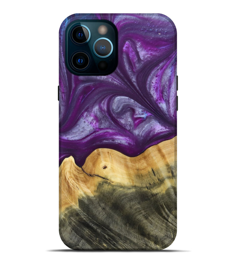 iPhone 12 Pro Max Wood+Resin Live Edge Phone Case - Cortney (Purple, 692970)