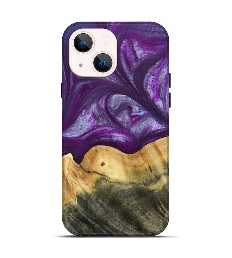 iPhone 13 Wood+Resin Live Edge Phone Case - Cortney (Purple, 692970)