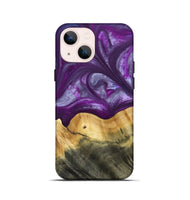 iPhone 13 mini Wood+Resin Live Edge Phone Case - Cortney (Purple, 692970)