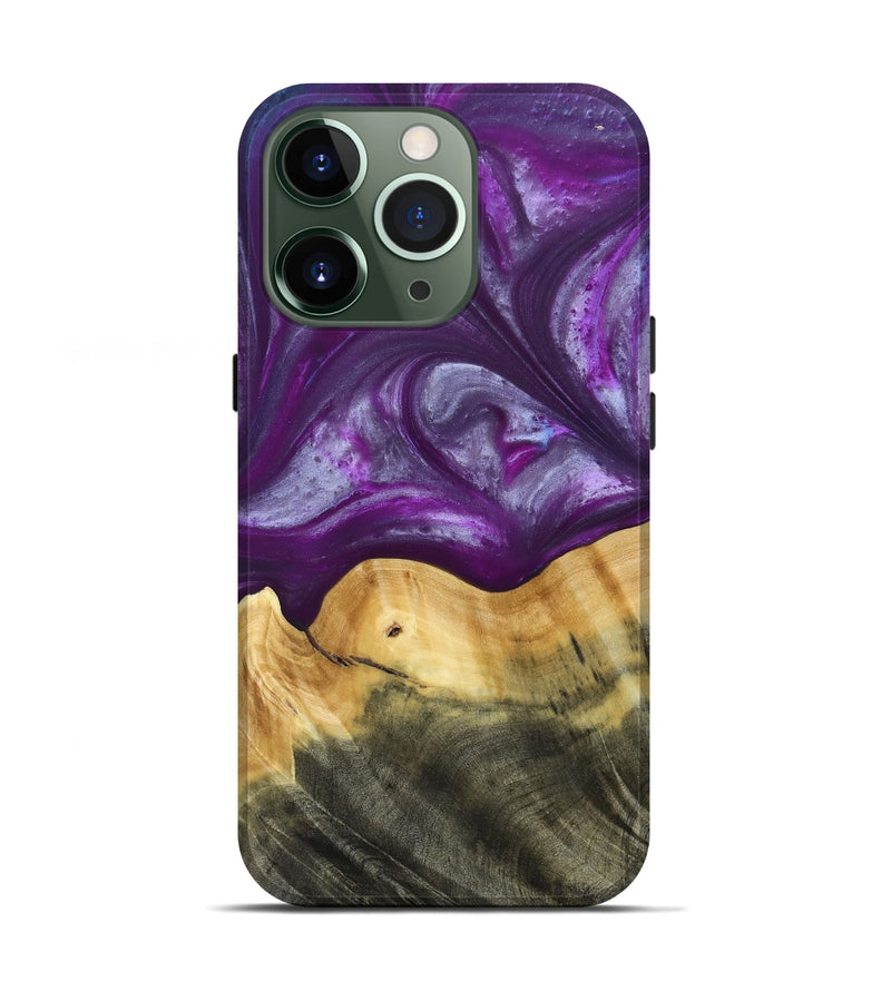 iPhone 13 Pro Wood+Resin Live Edge Phone Case - Cortney (Purple, 692970)