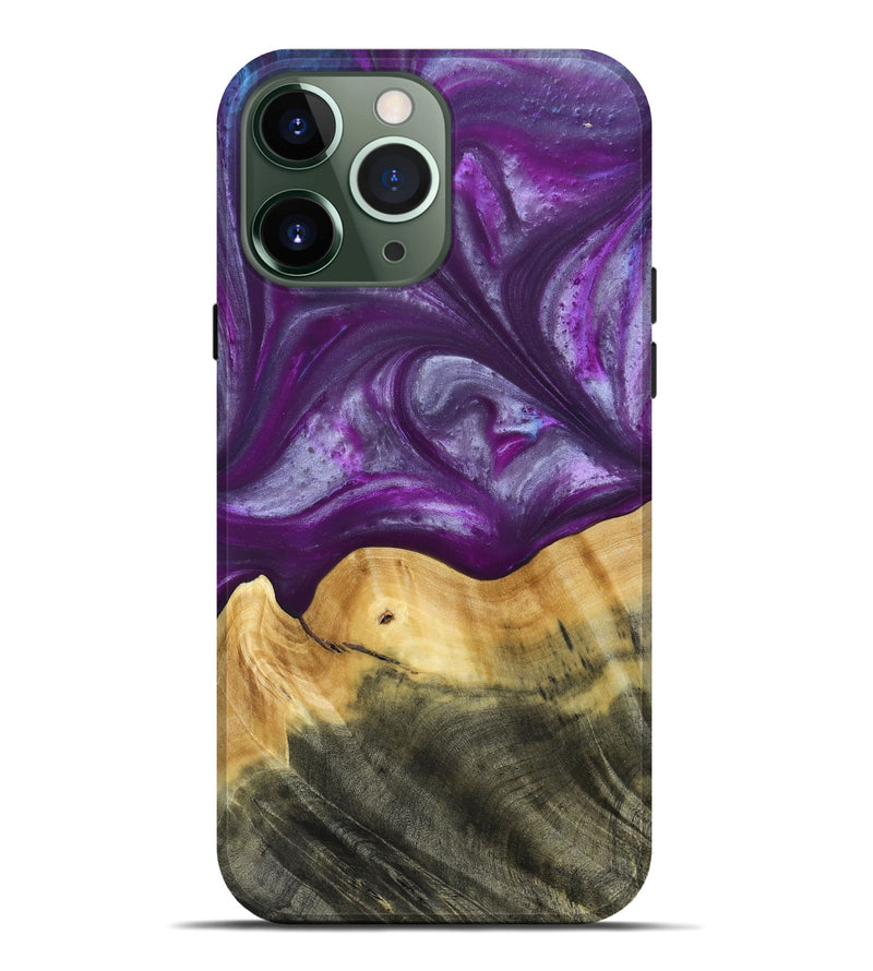 iPhone 13 Pro Max Wood+Resin Live Edge Phone Case - Cortney (Purple, 692970)