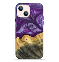 iPhone 14 Plus Wood+Resin Live Edge Phone Case - Cortney (Purple, 692970)