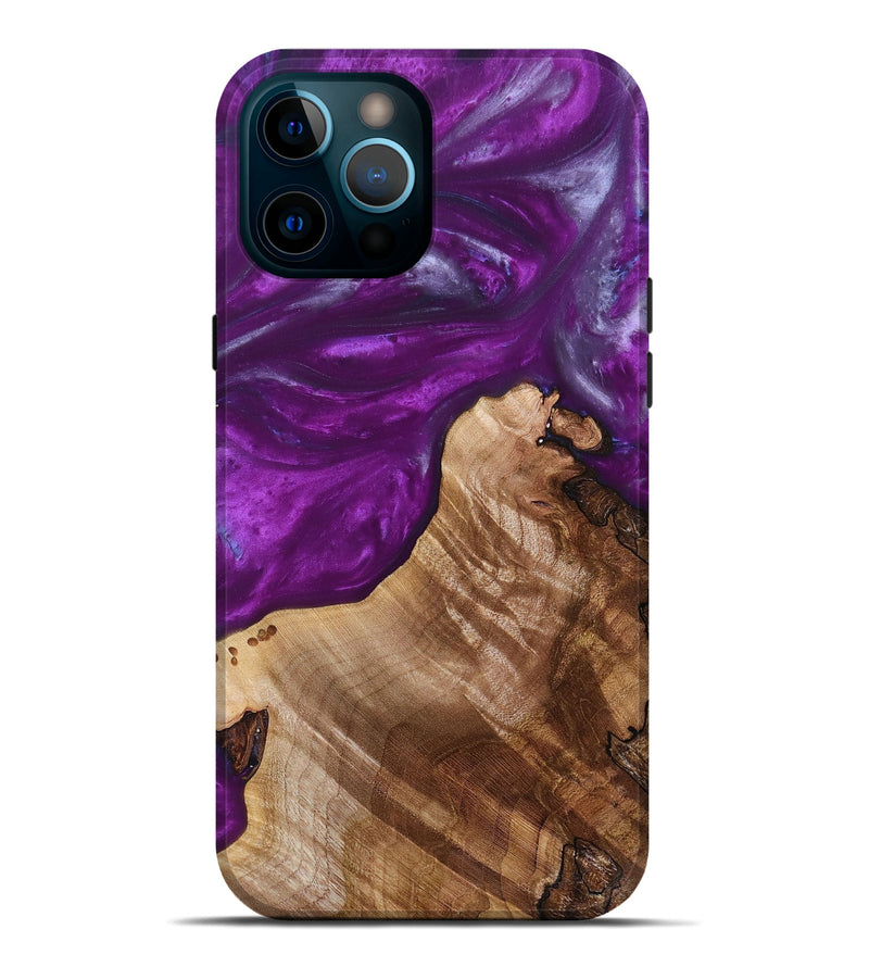 iPhone 12 Pro Max Wood+Resin Live Edge Phone Case - Monica (Purple, 692971)