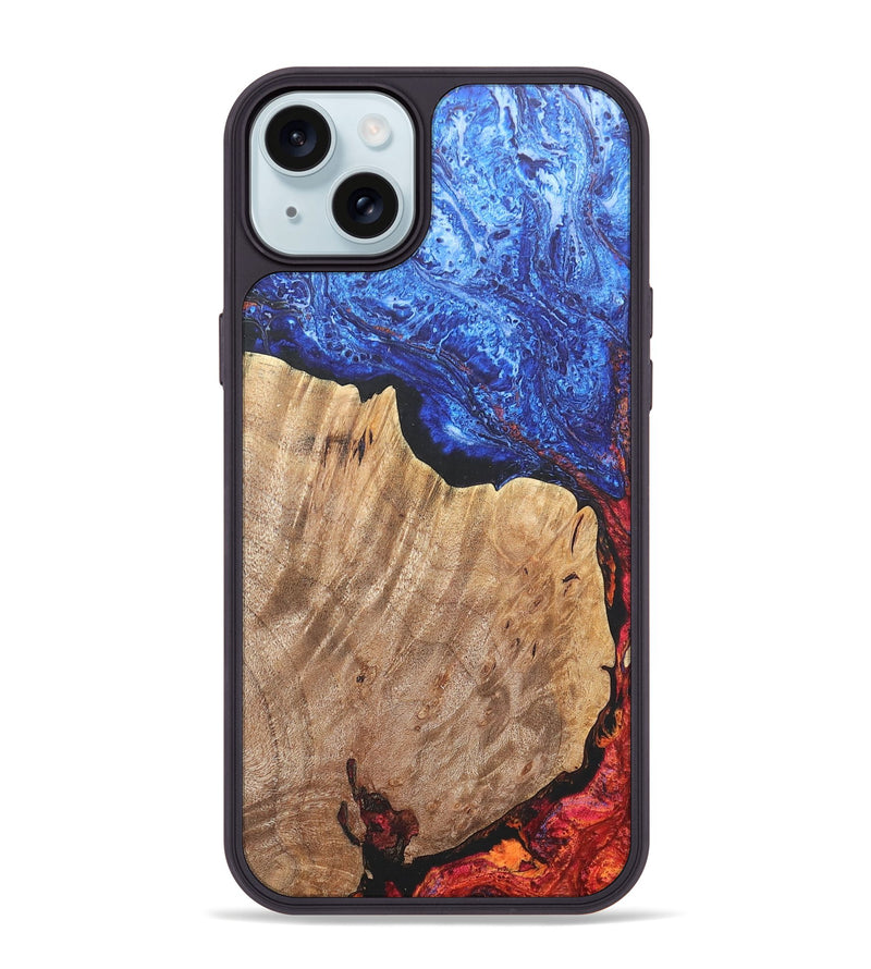 iPhone 15 Plus Wood+Resin Phone Case - Ember (Fire & Ice, 693039)