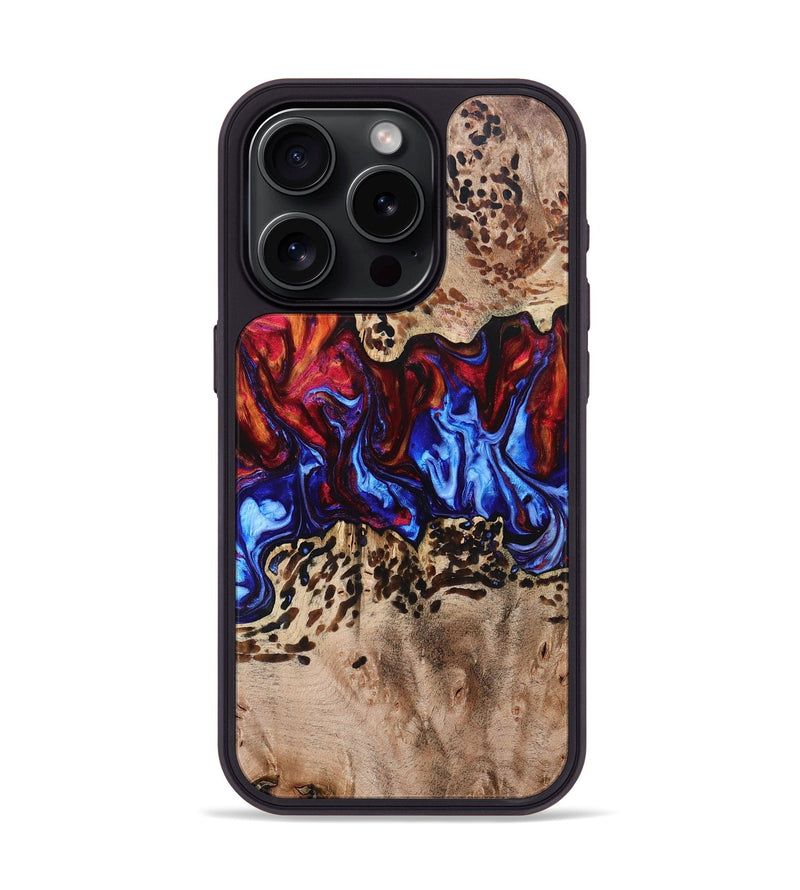 iPhone 15 Pro Wood+Resin Phone Case - Damon (Fire & Ice, 693046)