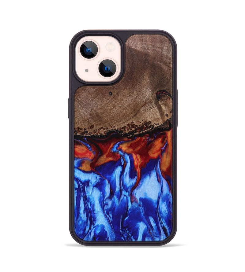 iPhone 14 Wood+Resin Phone Case - Samara (Fire & Ice, 693060)