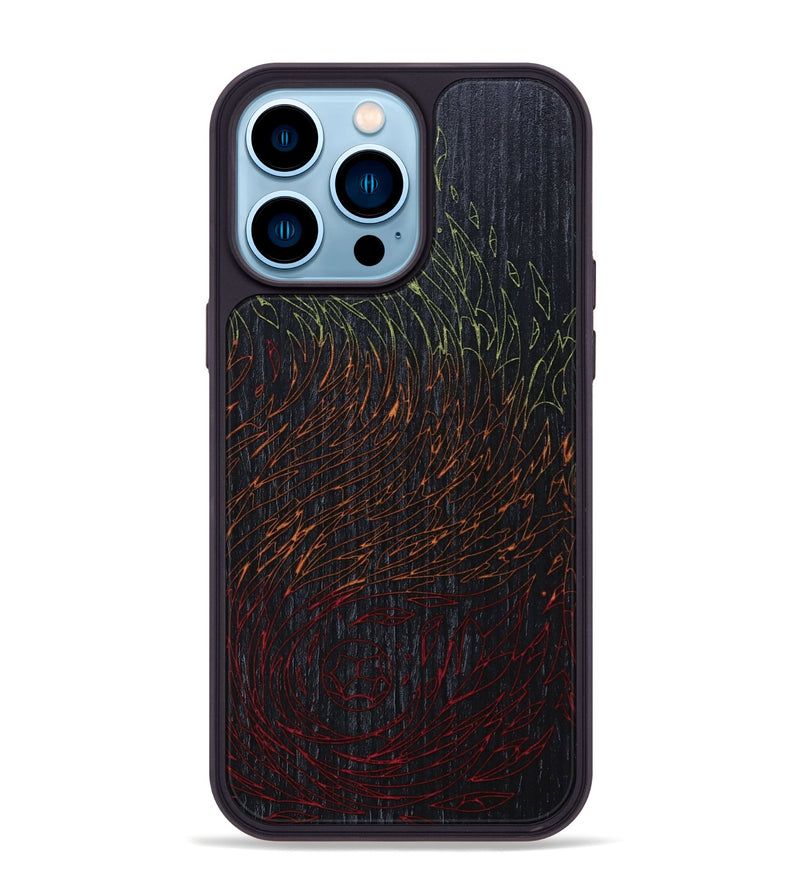iPhone 14 Pro Max Wood+Resin Phone Case - Tobias (Fire & Ice, 693066)
