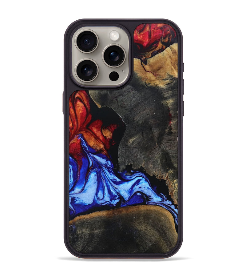 iPhone 15 Pro Max Wood+Resin Phone Case - Aliyah (Fire & Ice, 693070)