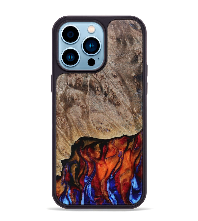 iPhone 14 Pro Max Wood+Resin Phone Case - Betty (Fire & Ice, 693085)
