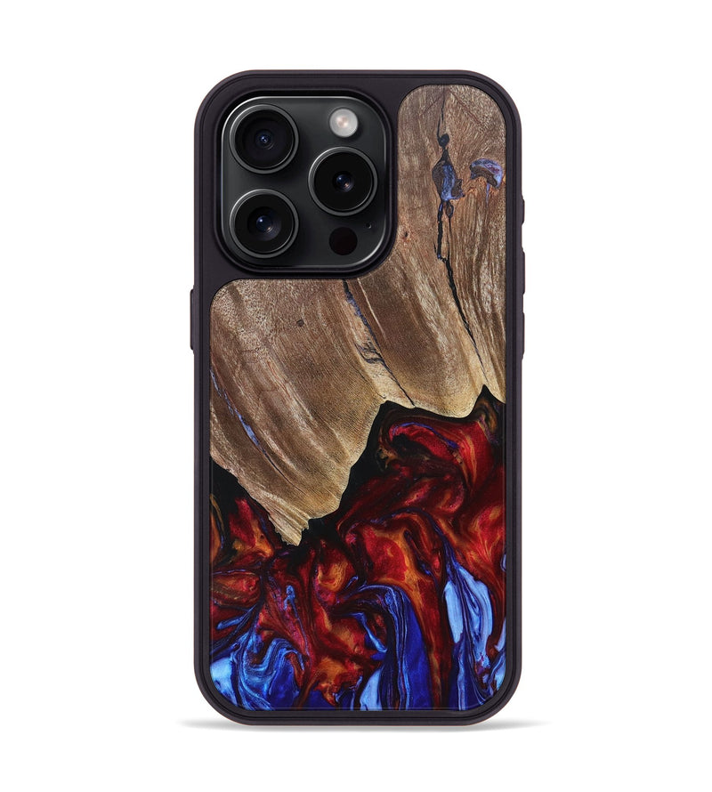 iPhone 15 Pro Wood+Resin Phone Case - Damian (Fire & Ice, 693092)