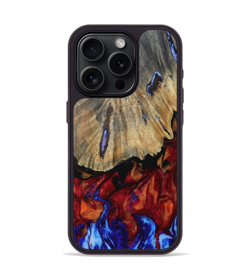 iPhone 15 Pro Wood+Resin Phone Case - Kelli (Fire & Ice, 693124)