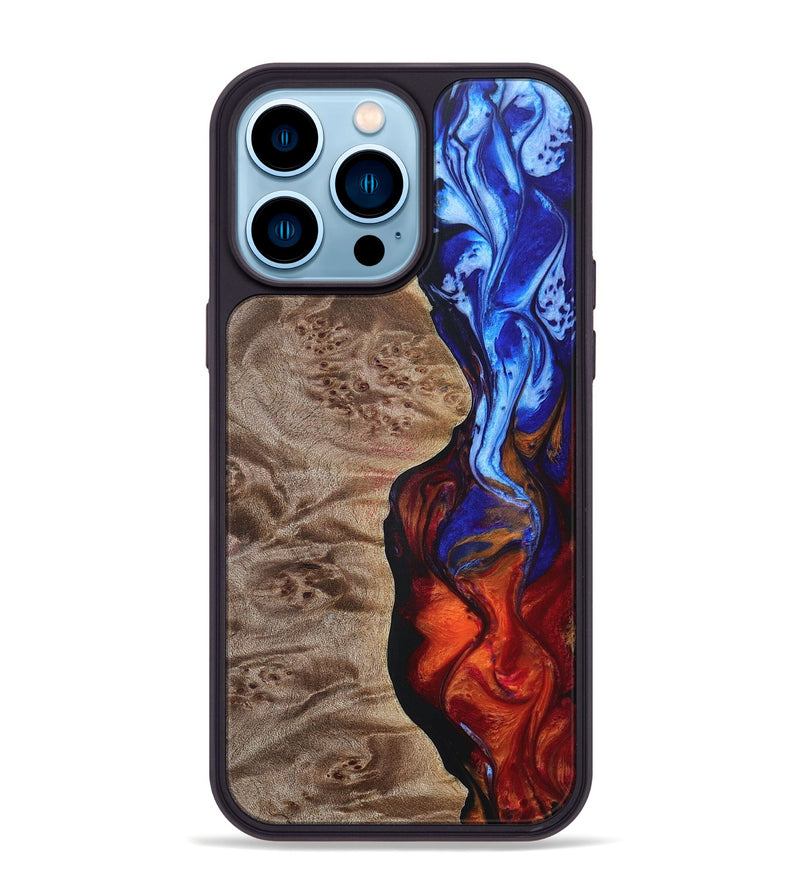 iPhone 14 Pro Max Wood+Resin Phone Case - Maude (Fire & Ice, 693137)