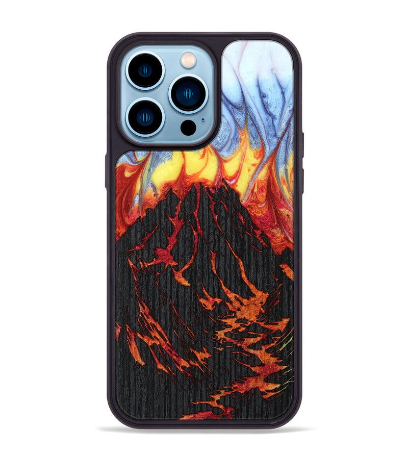 iPhone 14 Pro Max Wood+Resin Phone Case - Ember (Fire & Ice, 693162)