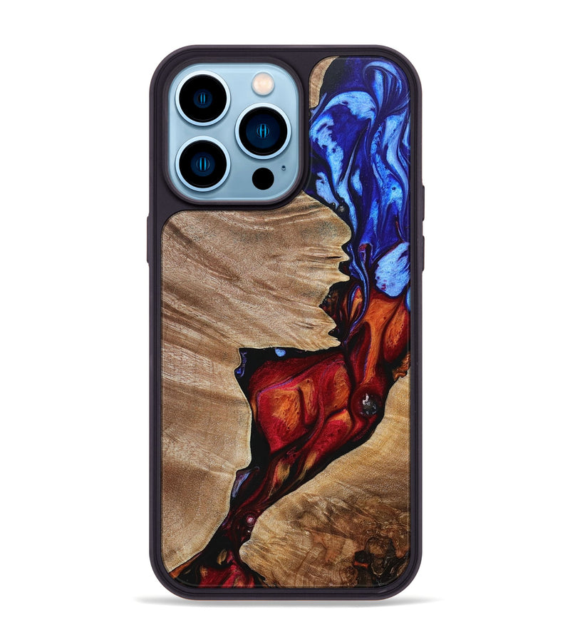 iPhone 14 Pro Max Wood+Resin Phone Case - Esther (Fire & Ice, 693165)