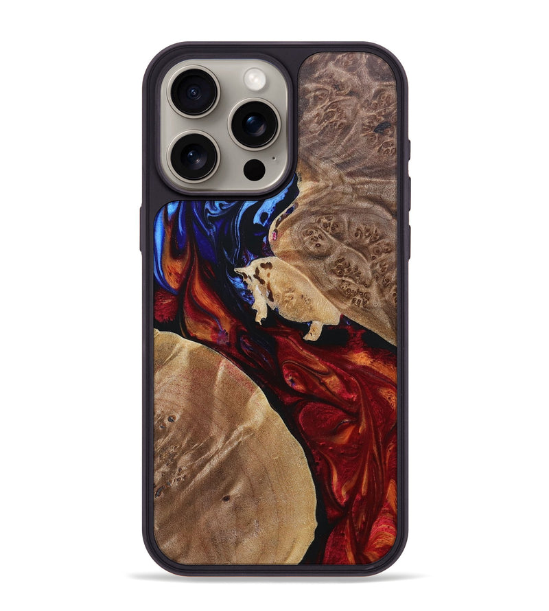 iPhone 15 Pro Max Wood+Resin Phone Case - Audrey (Fire & Ice, 693166)