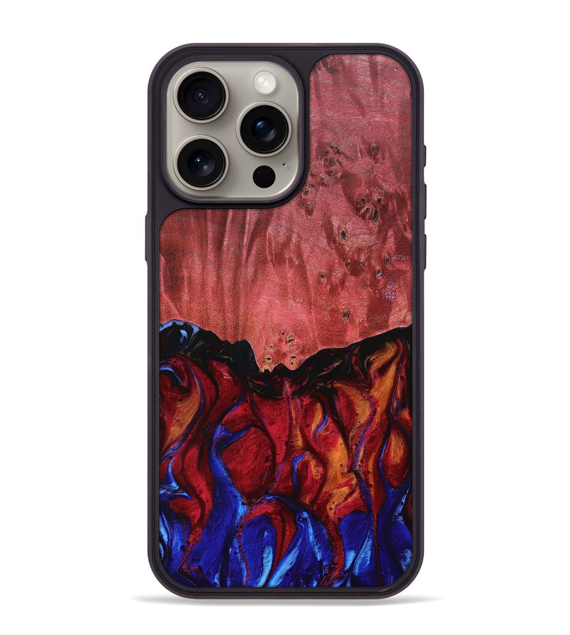 iPhone 15 Pro Max Wood+Resin Phone Case - Ayden (Fire & Ice, 693175)