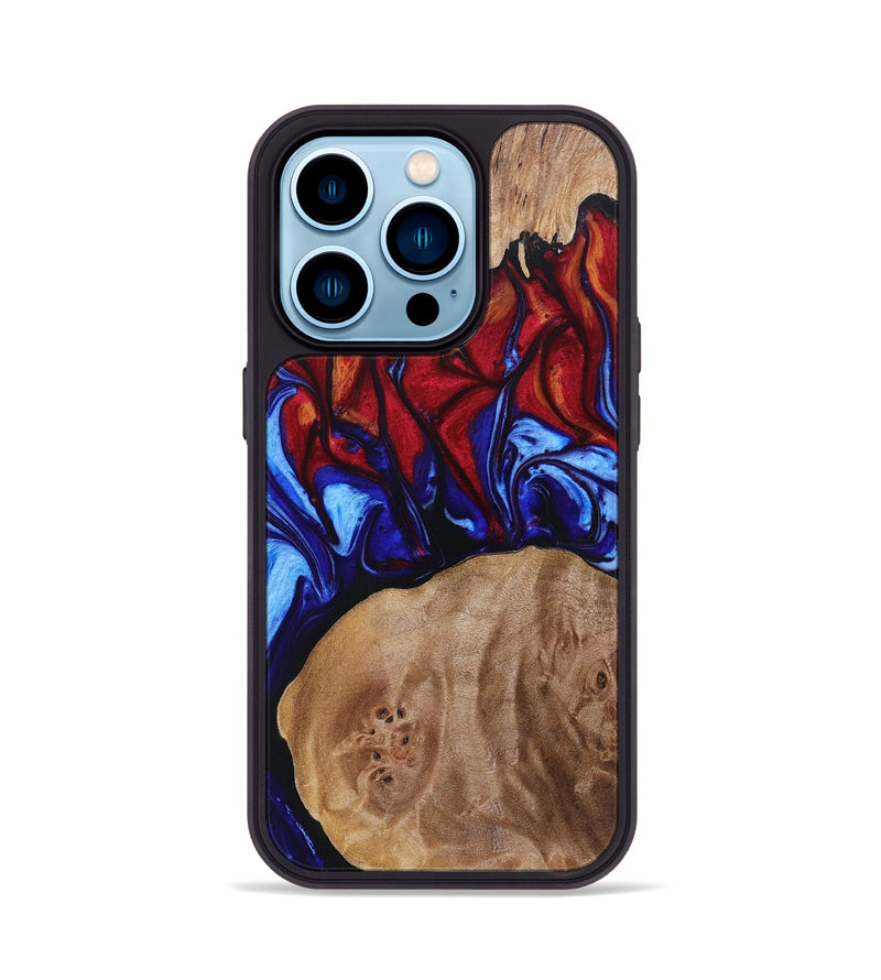 iPhone 14 Pro Wood+Resin Phone Case - Corinne (Fire & Ice, 693179)